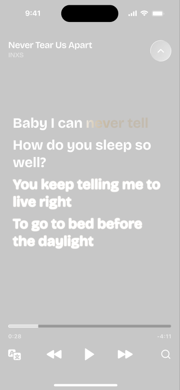 Lyricast showing synced lyrics on iPhone Lock Screen